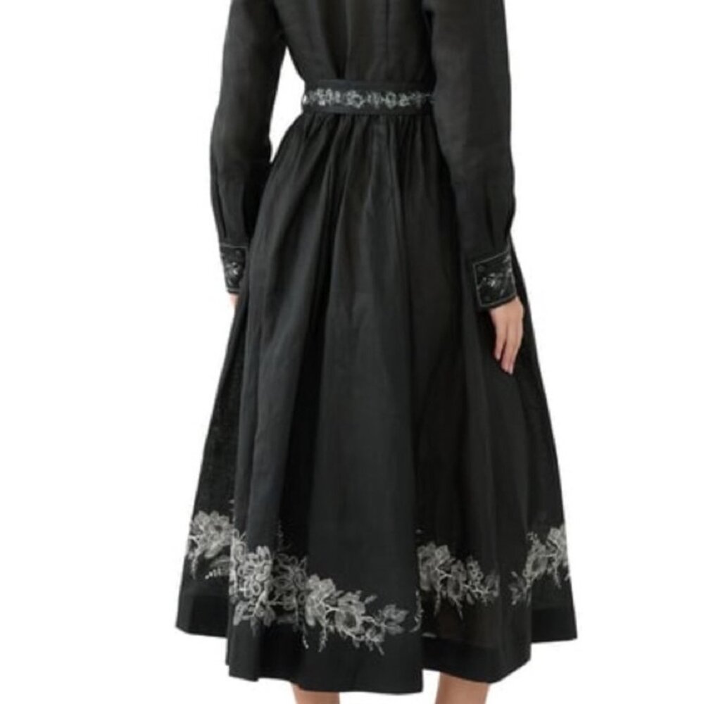 ZIMMERMANN black midi shirt dress size 0/ US 4 - Picture 3 of 16